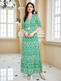 Party Dresses 2023 Green Cocktail For Women V Neck Elegant Prom Gown Beach Vacation Vestidos Elegantes Para Mujer Casual Long Frocks