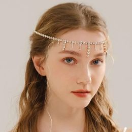hair chain Fashion rhinestone hair chain personality simple tassel temperament headdress female headwear designer Jewellery