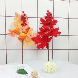 Decorative Flowers Simulation Plant Pumpkin Fruit Christmas Living Room Background Wall Decoration Flower Accessories Harvest