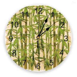 Wall Clocks Bamboo Forest Ancient Plants Silent Home Cafe Office Decor For Kitchen Art Large 25cm