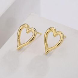 Stud Earrings Mafisar Design Unusual Hollowed Out Heart For Woman Fashion Jewellery Wedding Party Girl Simple Gold Plated