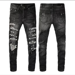 20SS Mens Designer Jeans Distressed Ripped Biker Slim Fit Motorcycle Denim For Men s Top Quality Fashion jean Mans Pants pour homm205B