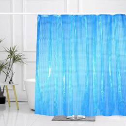 Shower Curtains PEVA Curtain Solid Colour Environmental Mildew Proof Transparent Bathroom Plastic Partition With Hooks