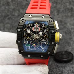 Orologi da uomo di alta qualità 42mm x 50mm RM11-03 PABLO MAC DONOUGH orologio scheletro Fibra di carbonio Meccanico trasparente Spessore automatico 18,5 mm