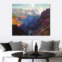 Beach Scene Painting of Edward Henry Potthast Looking Across The Grand Canyon Handmade Canvas Art Impressionist Office Decor