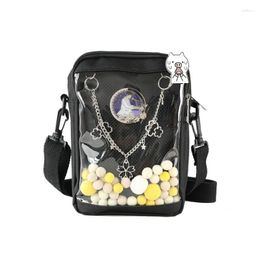 Evening Bags Kawaii Mini Crossbody For Women Cute PVC Transparent Small Clear Pink Ita Bag Black White Women's Shoulder Purse Phone