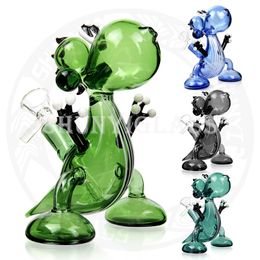 6 inches MINI cute glass bong dab rig smoking water pipe hookah Dinosaur Oil Rigs 14mm Female Joint Pipes recycler Tobacco shunyi glass factory