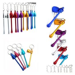 Smoking Pipes 120Pcs Mini Keychain Mushroom Styles Accessories Timate Pipe Aluminium Metal Gift Drop Delivery Home Garden Household Su Dhxuw