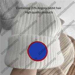 2023 Designer Winter Warm Rabbit Hair Knitted Hat for Men and Women Double Layer Thickened Wool Hat Casual Ear Protection Hat Soft Glutinous Beanie hat perfect