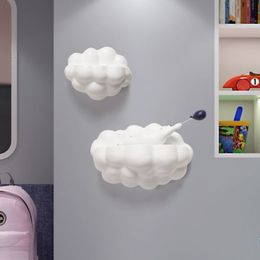 Decorative Objects Figurines Cartoon Cloud Shape Wall Shelf For Plant Resin Wall Mounted Shelves Display Storage Holder Girl Kids Bedroom Home 230707