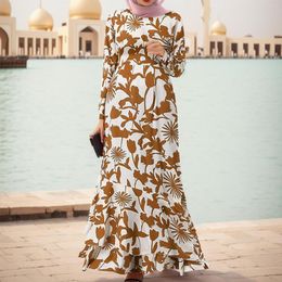 Ethnic Clothing Irregular Hem Loose Long Dress Dubai Turkey Abaya Hijab Sundress Oversized Women Sleeve Muslim Kaftan Maxi Dresses