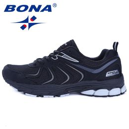 Boots Bona Running Shoes for Man Lace Up Breathable Slip on Sneakers Outdoor for Men Trends Comfortable Trainers Light Tennis Shoes