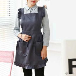 Kitchen Apron Fashion Waiter Apron Florist Shop Women kitchen apron Apron Pleated Skirt Cooking Restaurant Aprons kitchen accessories R230707