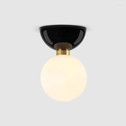 Ceiling Lights White Glass Ball Aisle Light Installed In Modern Nordic Kitchen Dinning Room Corridors Balconies Bedrooms LED