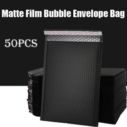 Protective Packaging 50pcs Black Pearl Envelope Bag For Bubble Mailer Office Padded Envelopes Self Gift 230706