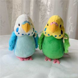 Stuffed Plush Animals 14 cm Budgie Plush Toys Soft Real Life Budgerigar Stuffed Animals Toy Realistic Birds Stuffed Toys Gifts For Kids Children L230707