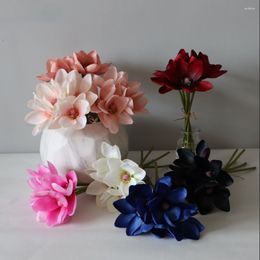 Decorative Flowers 5pcs/lot Magnolia Artificial Flower Bouquet For Home Wedding Decoration Pography Props Fake