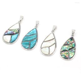 Pendant Necklaces Natural Shell Abalone White Water Drop For Jewellery Making DIY Necklace Earring Accessories Charm Gift Party Decor30x53mm