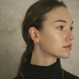 Backs Earrings Brass Twist Ear Clip Women Jewelry Gothic Boho Designer Unique Party Elegance Gifts Japan Korean Fashion
