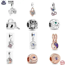 For pandora charms authentic 925 silver beads Acessories Valentine's Day Rose Heart Padlock Bead