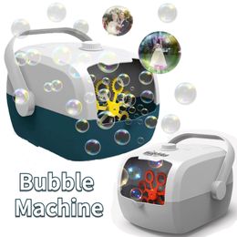 Novelty Games Bubble Machine Portable Electric Automatic Bubble Blower Two-Powered Design Outdoor Soap Bubble Maker for Kids Party Toys Gifts 230706