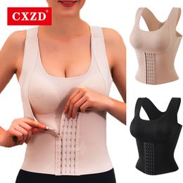 Womens Shapers CXZD Women Shapewear Padded Tummy Control Tank Top Corset Slimming Camisole Sheath Body Shaper Bra Posture Corrector Compression 230707