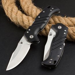 Top Quality 35DPLC Survival Folding Knife D2 Satin Drop Point Blade Glass Fiber Handle Outdoor Camping Hiking Tactical Folding Knives with Retail Box