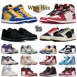 Spider Verse Jumpman 1 Authentic Basketball Shoes With Box 1s High OG Reverse Laney Mens Womens Sneakers J1 Ts Black Phantom Olive Low Mid Multicolor Outdoor Trainers
