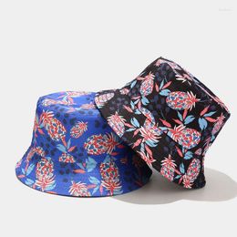 Berets 2023 Unisex Fashion Summer Pineapple Printed Fisherman Caps Panama Bucket Hat Gorro Pescador Men Women