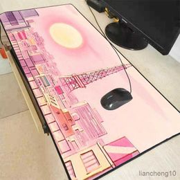 Mouse Pads Wrist Anime Pink Landscape Mouse Pad Large Gaming Speed Mousepad Keyboard Computer Desk Pad Desk Accessories Desk Mat R230707