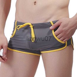 Men's Swimwear Summer Swimwear Men Swimsuit Swimming Trunks Boxer Short Sexy Mens Swim Beach Shorts Surf Board Wear Sunga Suit J230707