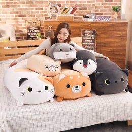 Stuffed Plush Animals 60/90cm Long Animal Plush Toy Giant Kawaii Shiba Inu Cat Hamster Pillow Sleeping Pillow Kids Plushie L230707