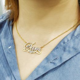 Pendant Necklaces DODOAI Custom s Zirconia Necklace Name Classic Women's Wedding Jewelry Fine Accessory Gift 230707