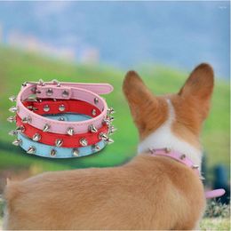Dog Collars Cool Cat Collar Leather Spiked Studded For Small Medium Colourful Pets Necklace Dogs Cats Neck Strap Pet Products