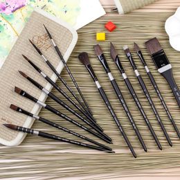 Painting Pens Artsecret Arrival 940 Watercolour Brush 13Set Organic Blue Squirrel Horse Hair Fashion Wooden Handle Art Supplies 230706