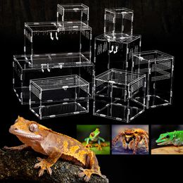 Reptile Supplies Acrylic Breeding Box Transparent Spider Lizard Scorpion Enti's Assembled Insect Breathable Terrarium 230706