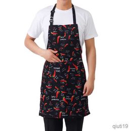 Kitchen Apron Adjustable adult apron stripe hotel restaurant chef waiter apron kitchen chef apron with pockets R230707