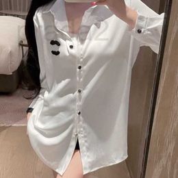 Women's Blouses & Shirts Designer extravagant brand embroidery two C France Fashion Striped Slim Business Office Ladies Button Shirt Spring Long Sleeve Tops DHLI