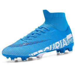 Safety Shoes Football Boots Men FGTF Soccer High Ankle Krampon Professional Adults AntiSlip Teenagers Cleats Sports Sneakers 230707