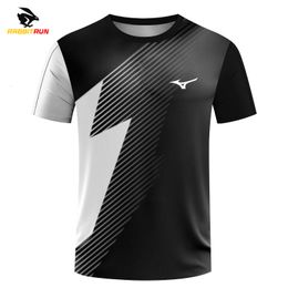 Men's T-Shirts Summer Ultra-thin Breathable Men's T-shirt Running Women's Badminton Short Sleeve fast drying Boys Oversized T shirt 230706