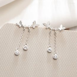 Stud Earrings Exquisite Top Quality For Women Gift Micro CZ Zircon Butterfly Tassel Earring Jewellery Oorbellen Pendientes