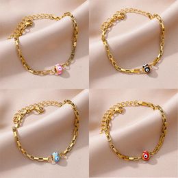 Anklets Stainless Steel For Women Eyes Beaded Chain Anklet Summer Beach Foot Leg Bracelets Accessories 2023 Trendy Jewelry Gifts
