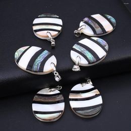 Pendant Necklaces 1pc Natural Shell Three Types Of Splicing Oval Shape For DIY Necklace Women Men Jewellery Party Gifts Accessories