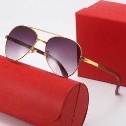 Fashion carti top sunglasses New Kajia Wood Slingshot Leg Sunglasses Double Beam Flight Driving Toad Glasses with original box