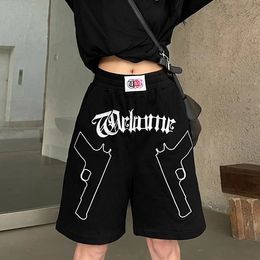 Men's Shorts Emo Y2K Mens Summer Casual Streetwear Breeches Harajuku Elastic Waist Short Pants Alt Fairy Grunge Bermudas Shorts Male Clothes 230706