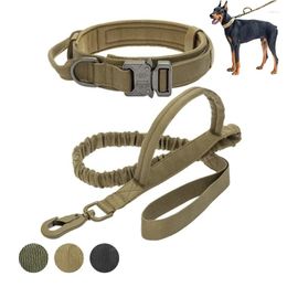 Dog Collars Military Tactical Collar Leash Medium Large Lead For German Shepard Walking Training Control Handle