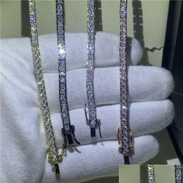 Bracelets Choucong 8 Colours Statement Tennis Bracelet Square Diamond Cz S925 Sterling Sier Party Charm For Women Men Jewerly Dhzl7