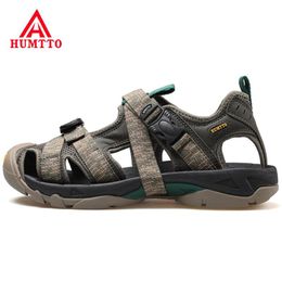 Boots Humtto Outdoor Hiking Sandals Men Beach Shoes Breathable Sports Sneakers Hook & Loop Sandals Light Trekking Sandals Men Shoes