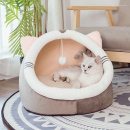 Cat Beds Pet Bed Warm Litter In Winter Upholstered Bedding Washable Kennel Cute Circular Comfortable House