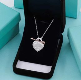S925 sterling silver pendant necklaces sweet heart arrow designer luxury brand newest elegant choker necklace